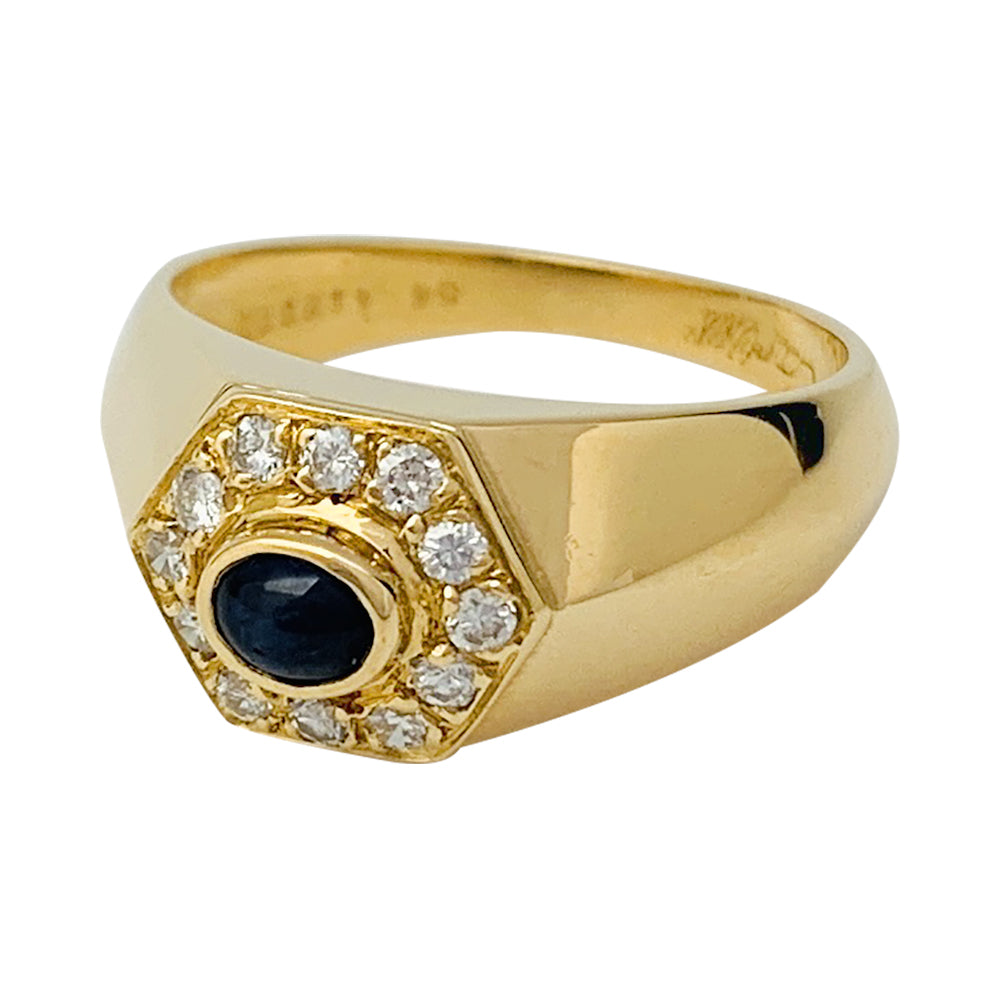 Bague Cartier or jaune diamants et saphir.
