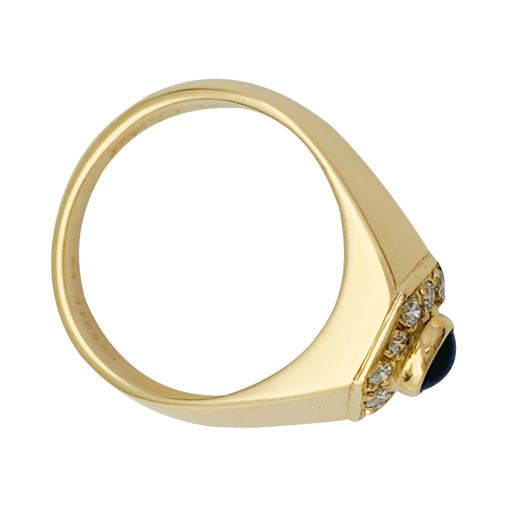 Bague Cartier or jaune diamants et saphir.