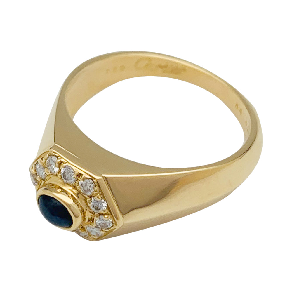 Bague Cartier or jaune diamants et saphir.