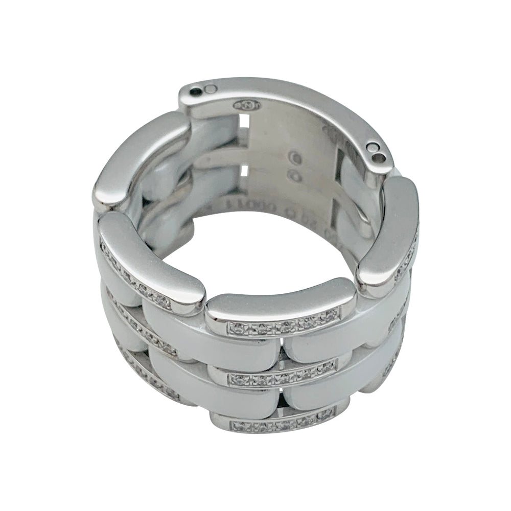 Chanel ring, "Ultra", white gold, white ceramic and diamonds.