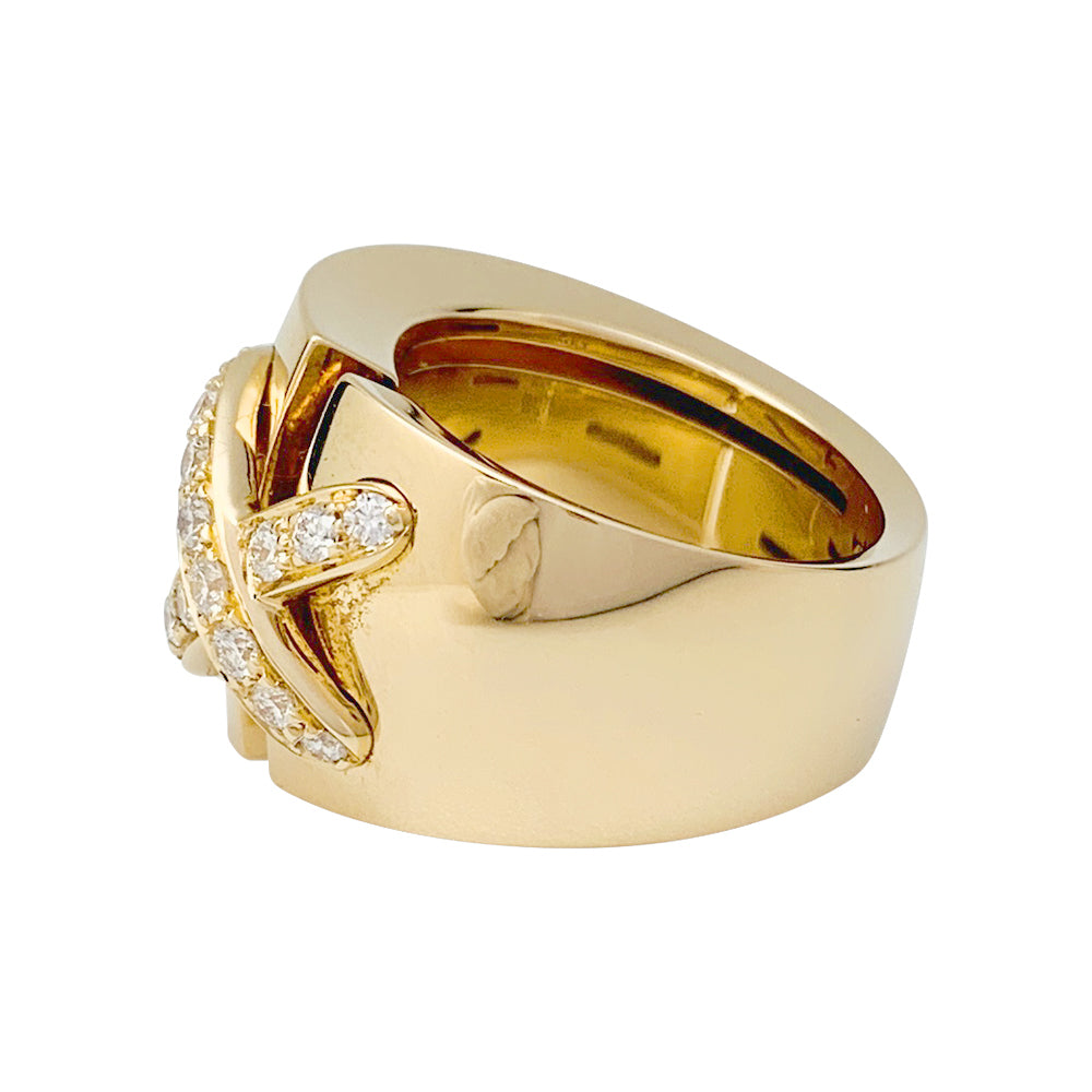 Chaumet ring, "Liens" large model, yellow gold, diamonds.