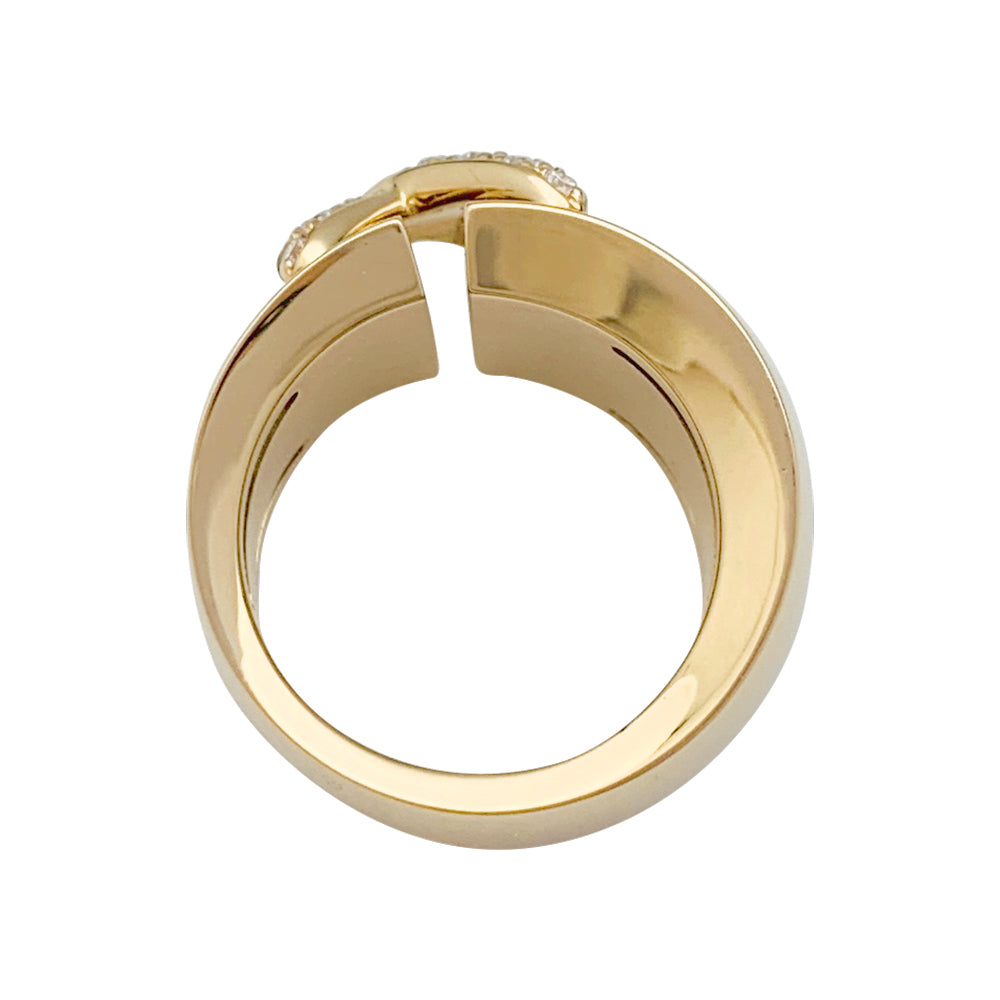 Chaumet ring, "Liens" large model, yellow gold, diamonds.