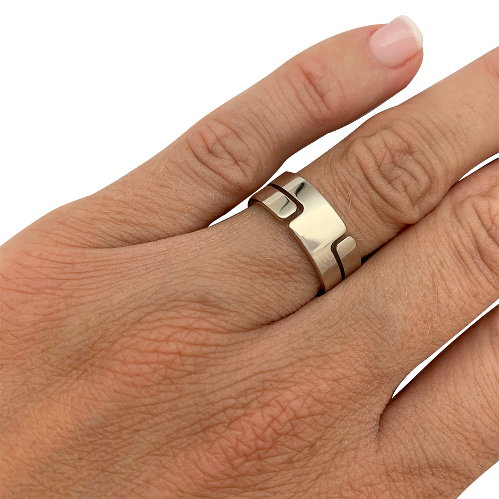 Dinh Van ring, "Seventies", white gold.