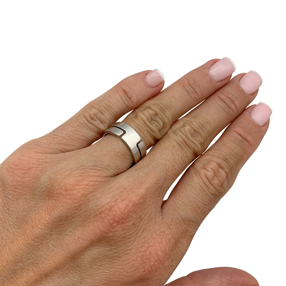 Dinh Van ring, "Seventies", white gold.
