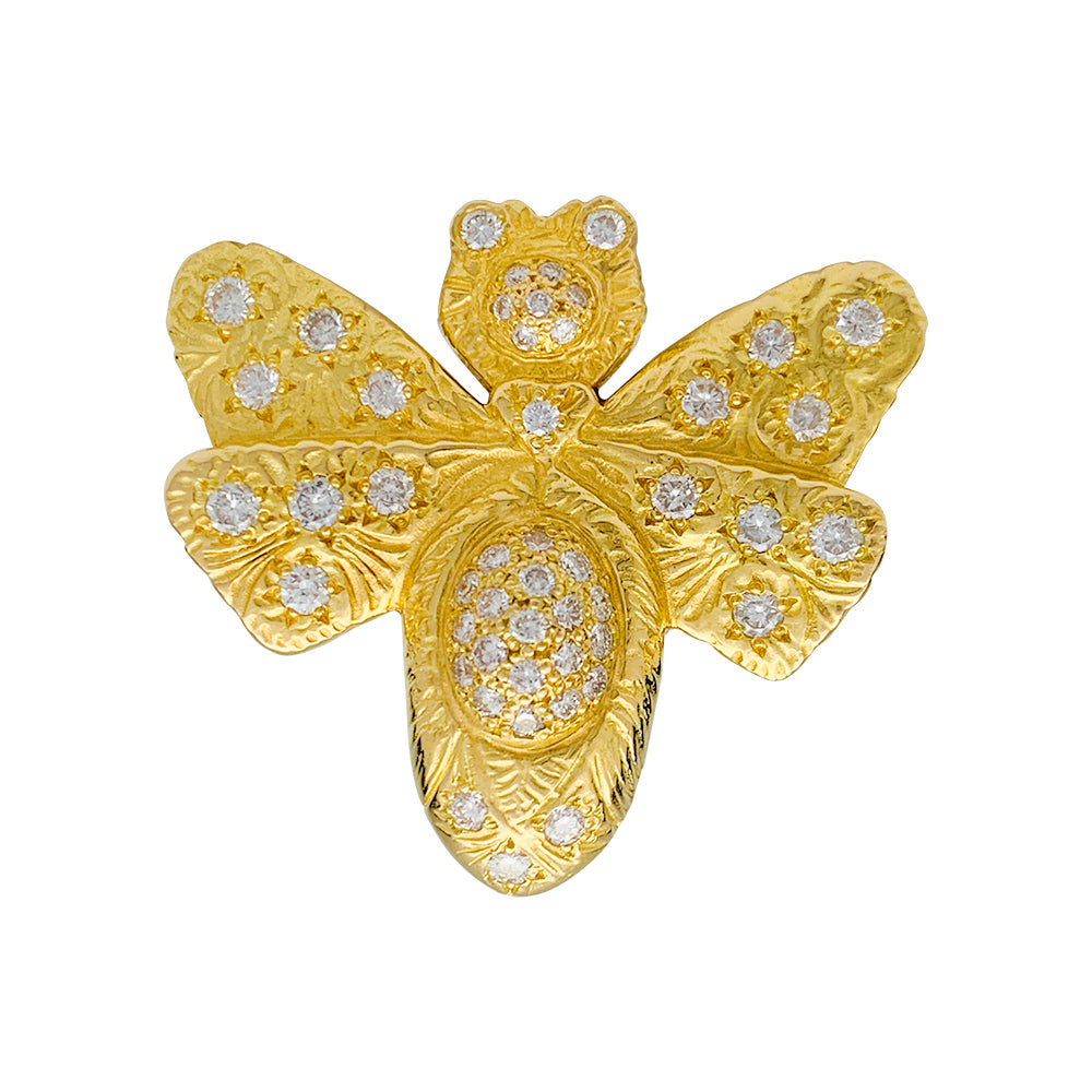 Garnazelle "Butterfly" ring in yellow gold, diamonds.