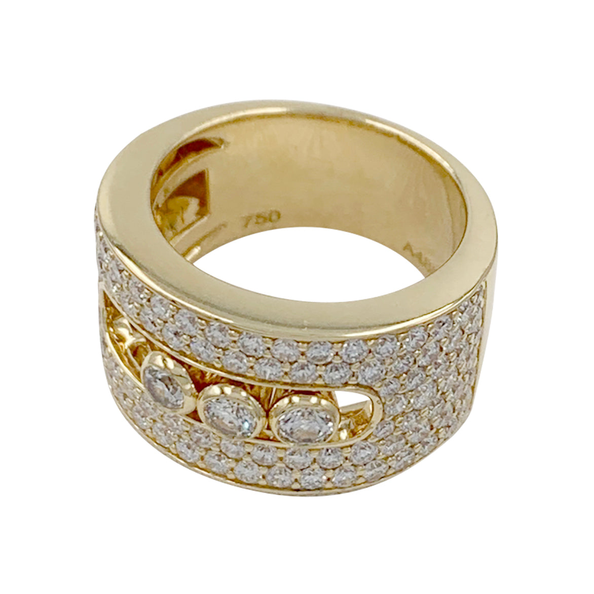 Messika ring, "Move Joaillerie Pavée", yellow gold, diamonds