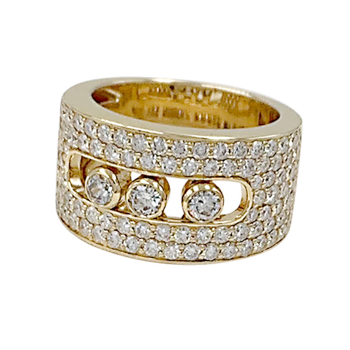 Messika ring, "Move Joaillerie Pavée", yellow gold, diamonds