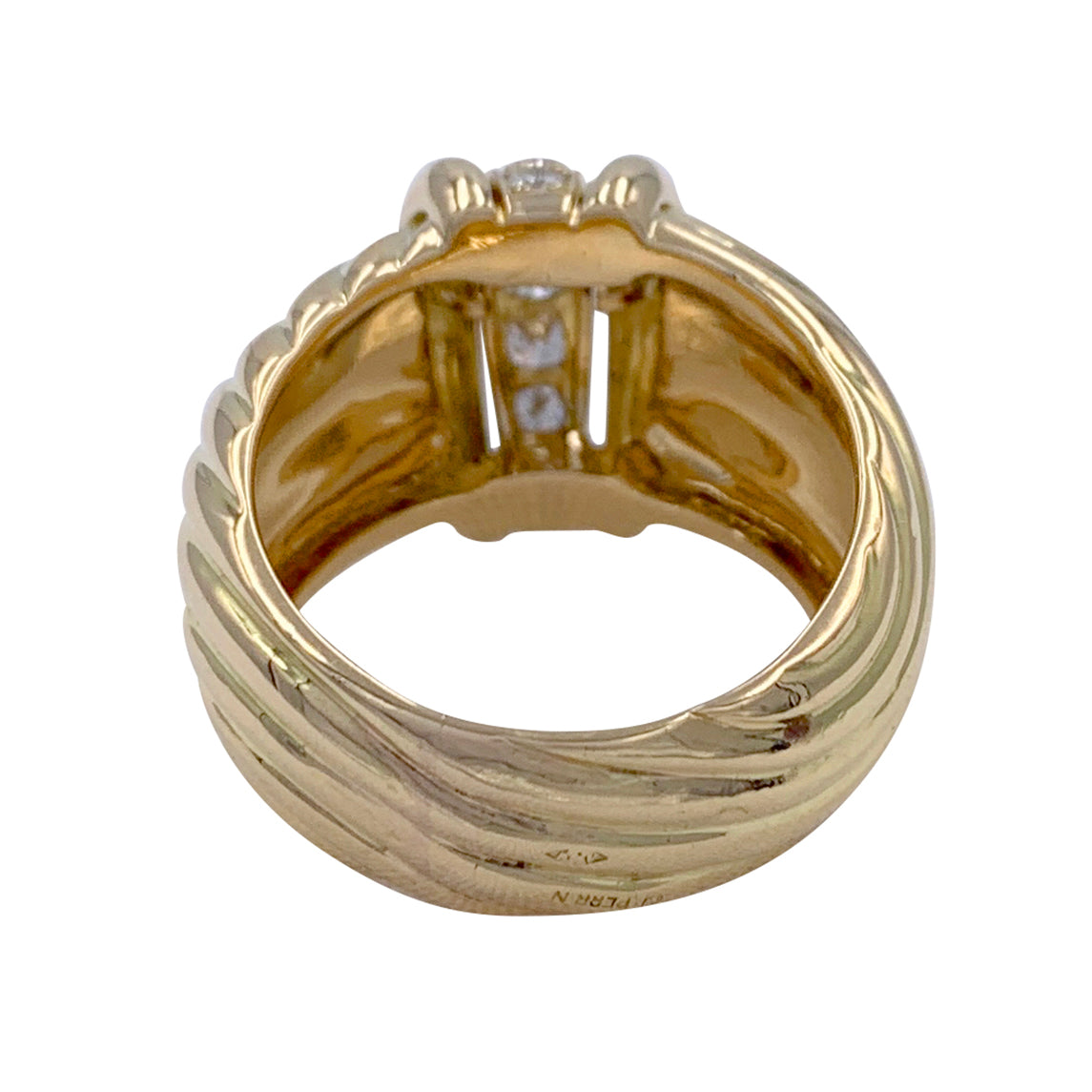 OJPerrin ring, "Venetian", yellow gold, diamonds.