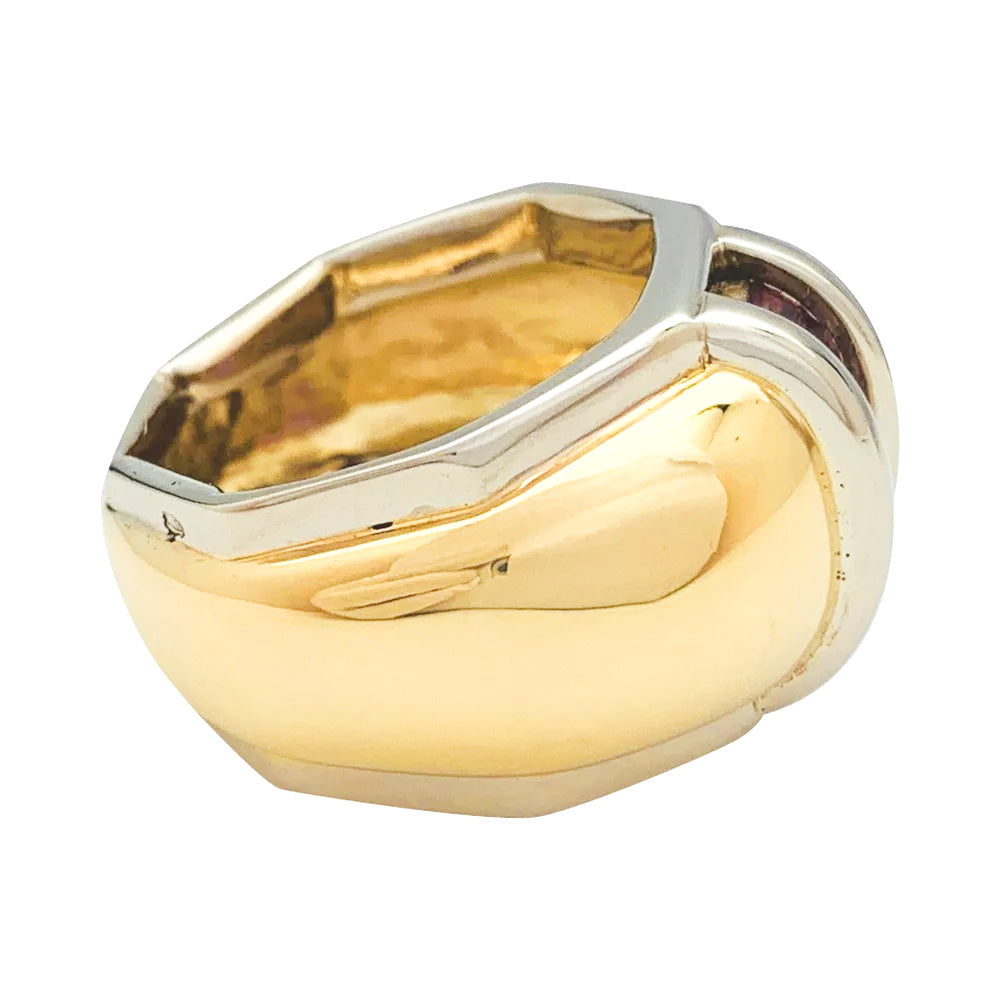 Poiray ring in yellow and white gold.