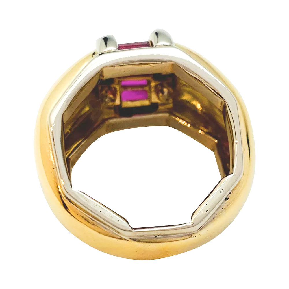 Poiray ring in yellow and white gold.