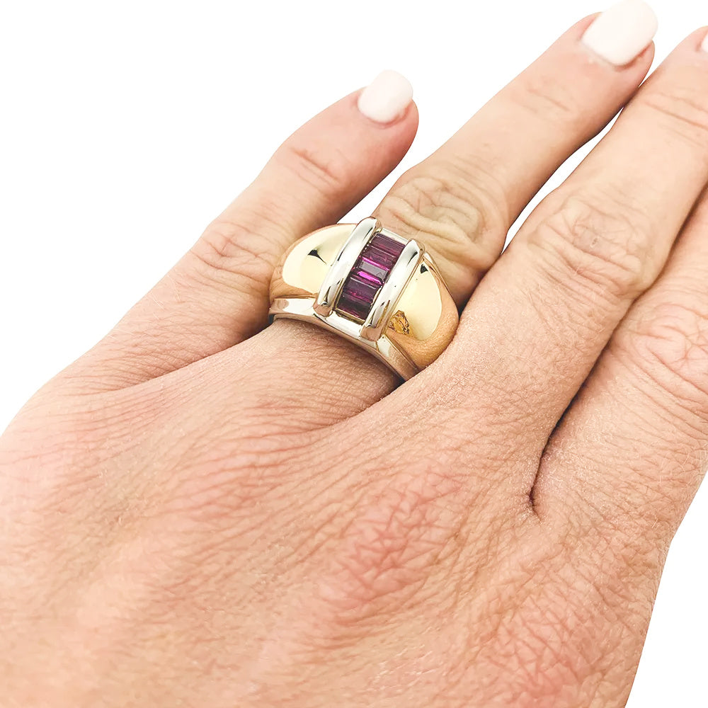 Poiray ring in yellow and white gold.