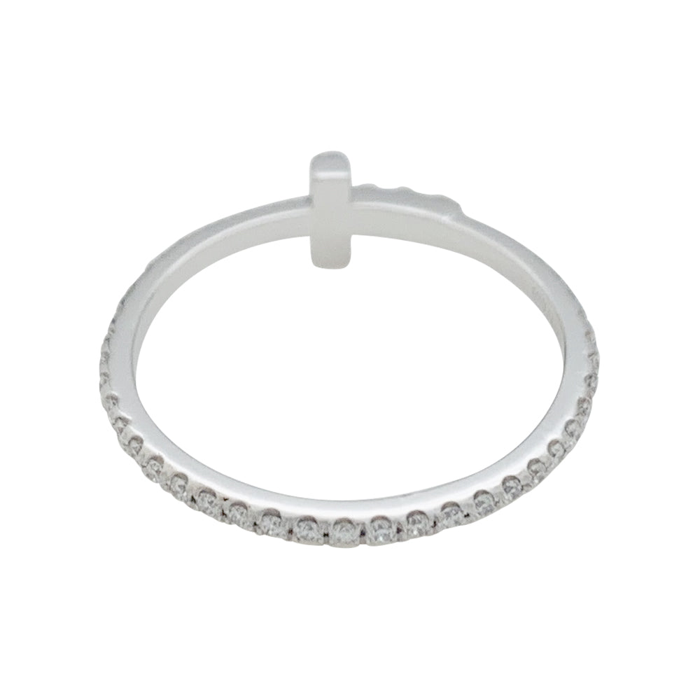 Tiffany&amp;Co. "Wire Tiffany T" ring, white gold and diamonds.