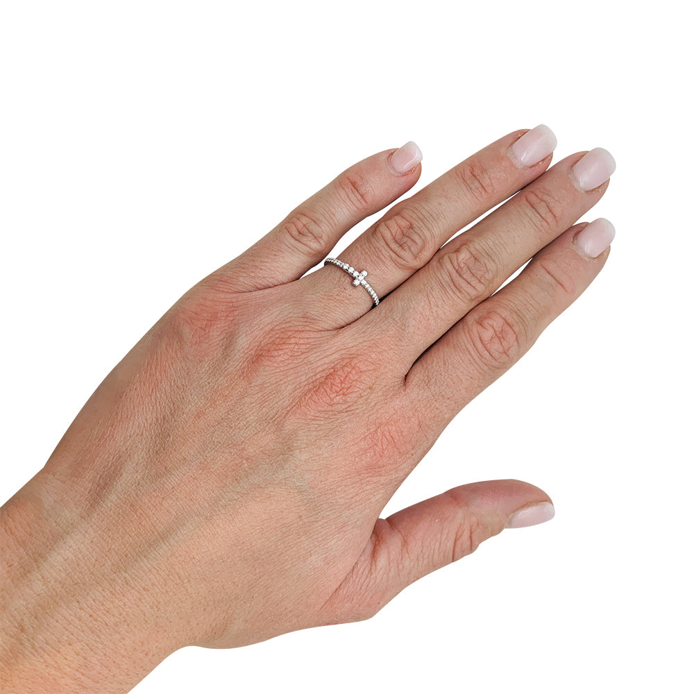 Tiffany&amp;Co. "Wire Tiffany T" ring, white gold and diamonds.