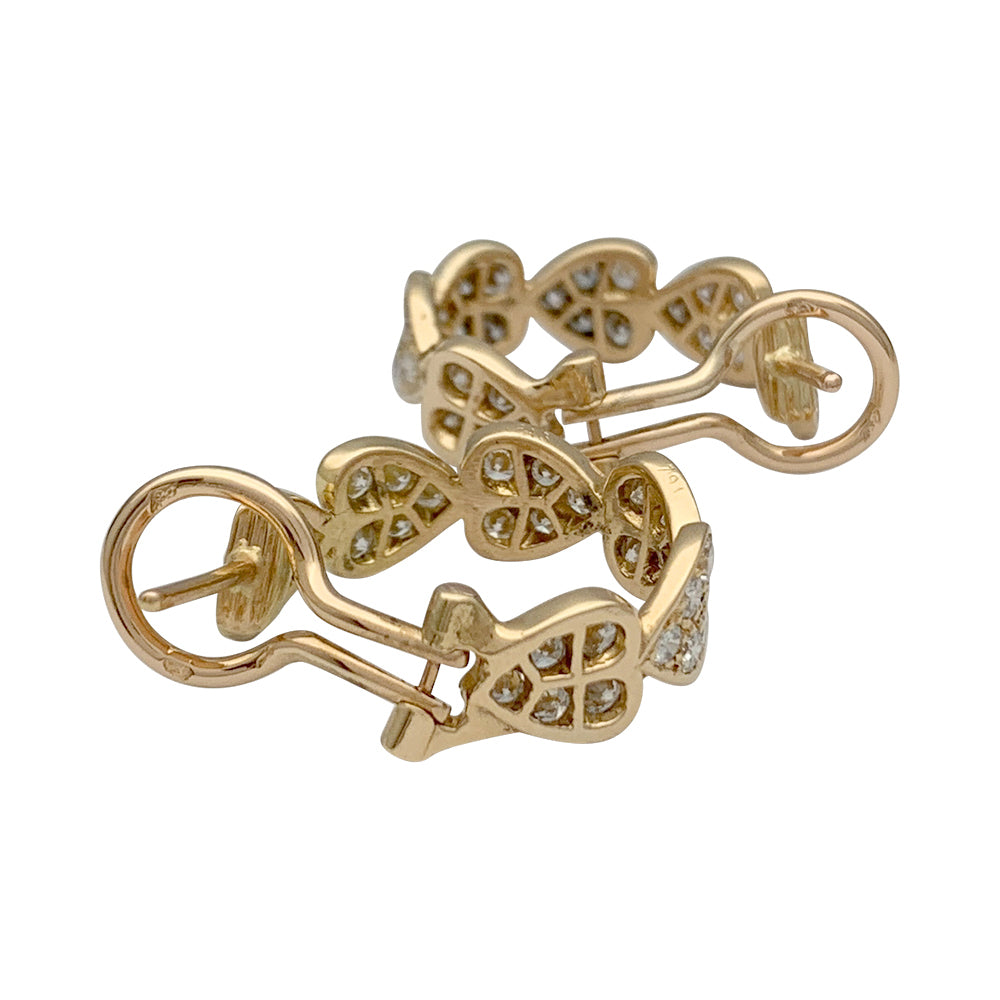Cartier earrings, "Hearts", yellow gold, diamonds.