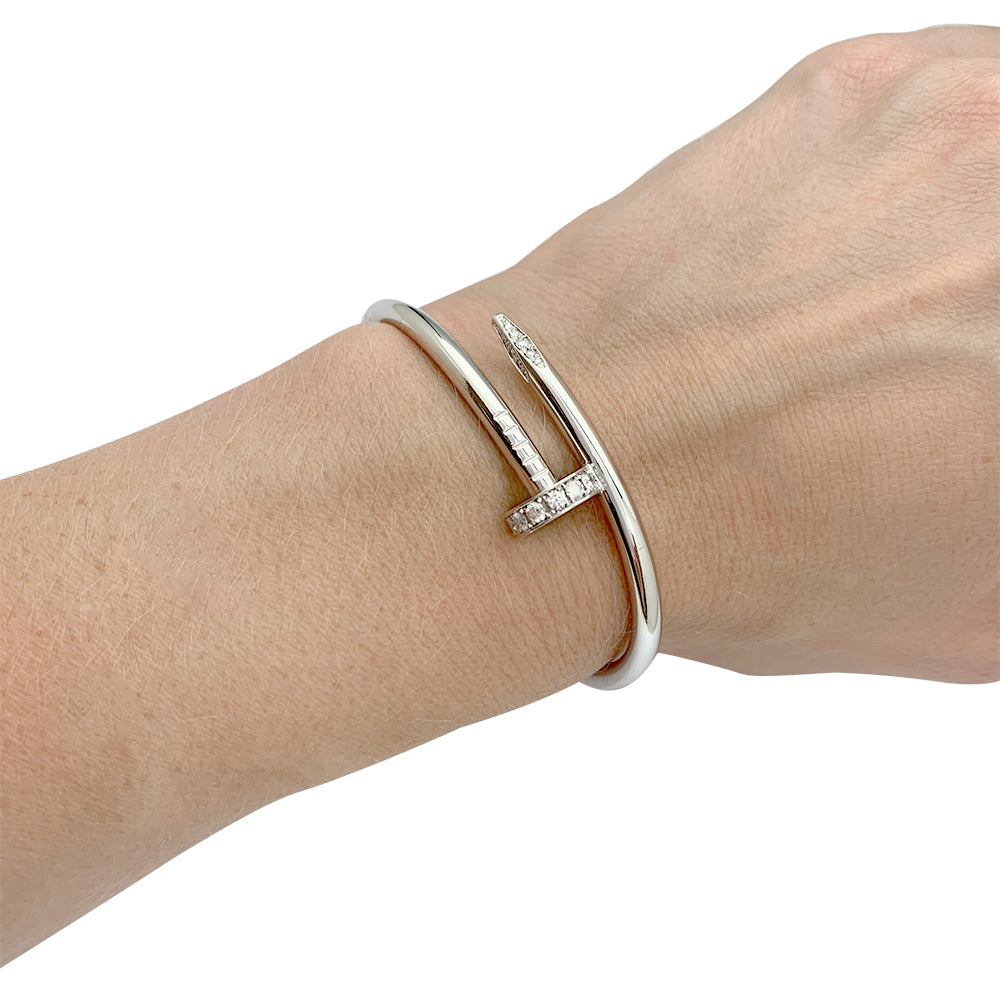 Cartier bracelet, "Just a nail", white gold and diamonds