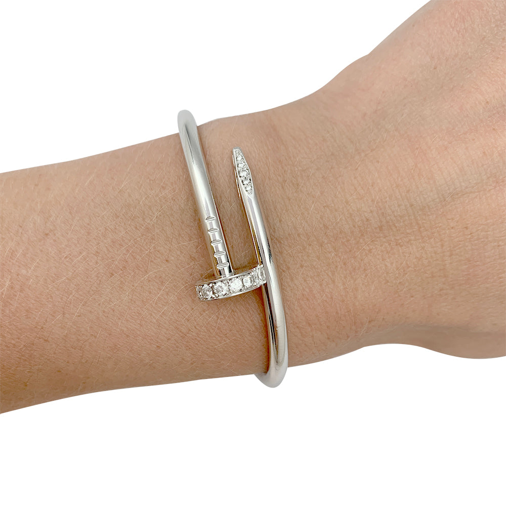 Cartier bracelet, "Just a nail", white gold and diamonds