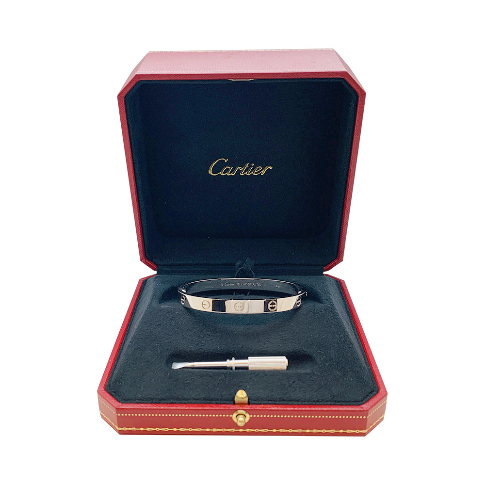 Cartier “Love” bracelet in white gold.