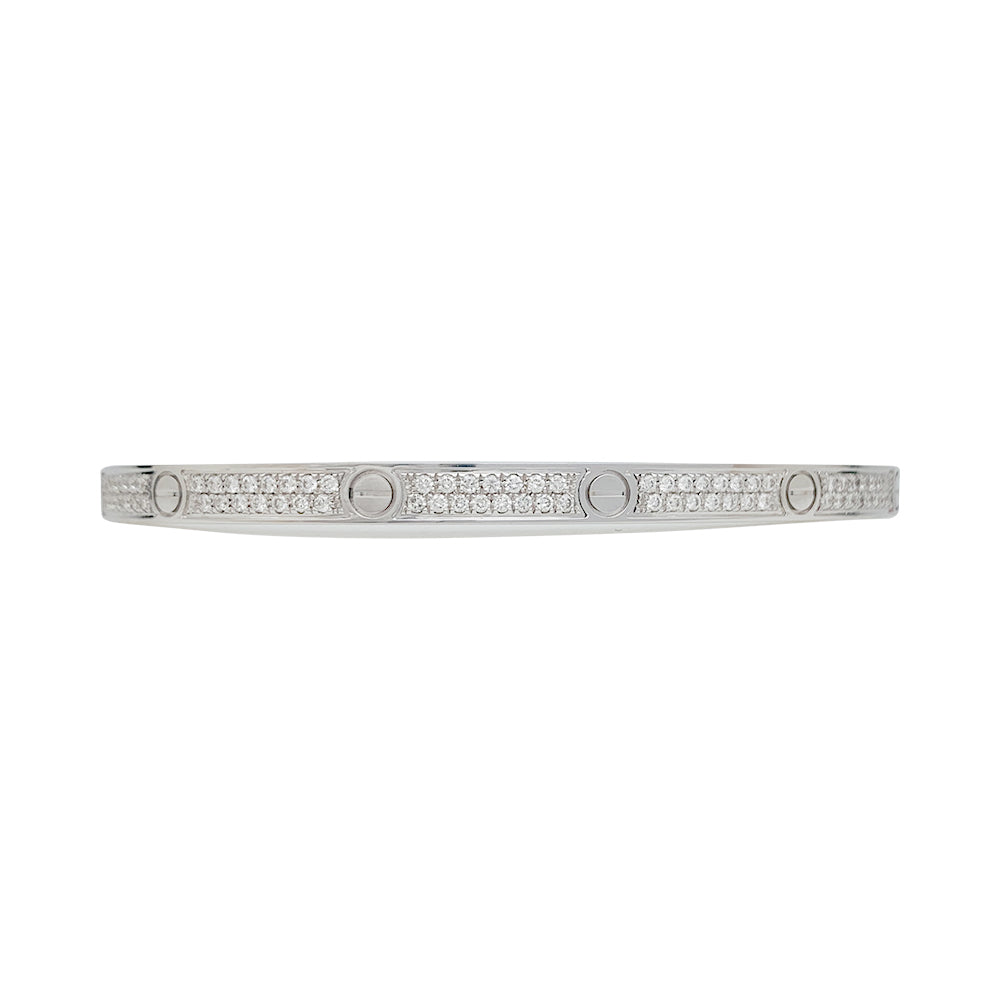 Cartier "Love" bracelet, white gold and diamonds.
