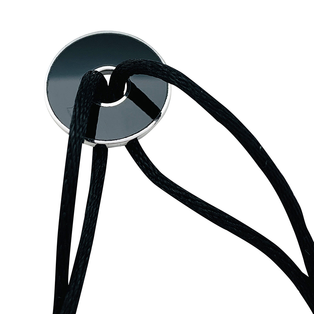 Dinh Van "Pi Disc" bracelet in silver and onyx.
