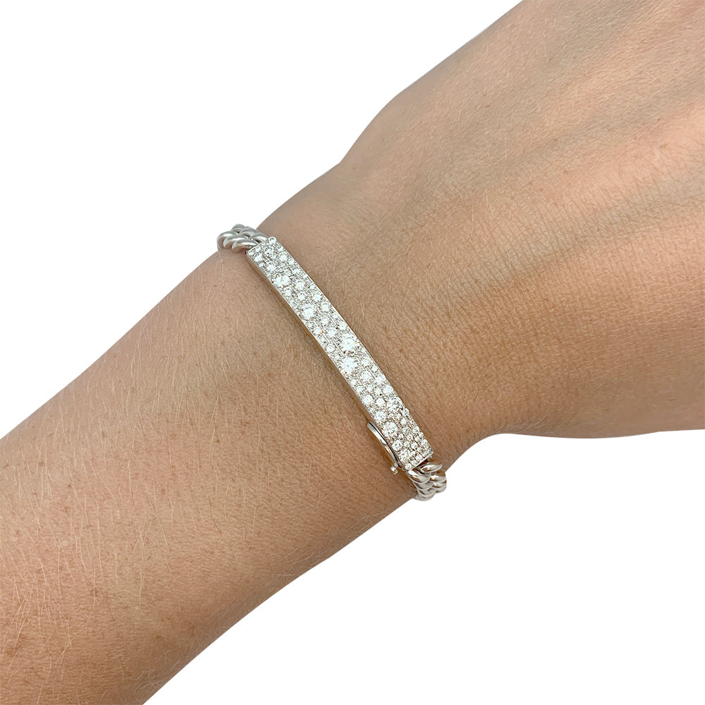 Dior bracelet, "Gourmette", white gold, diamonds.