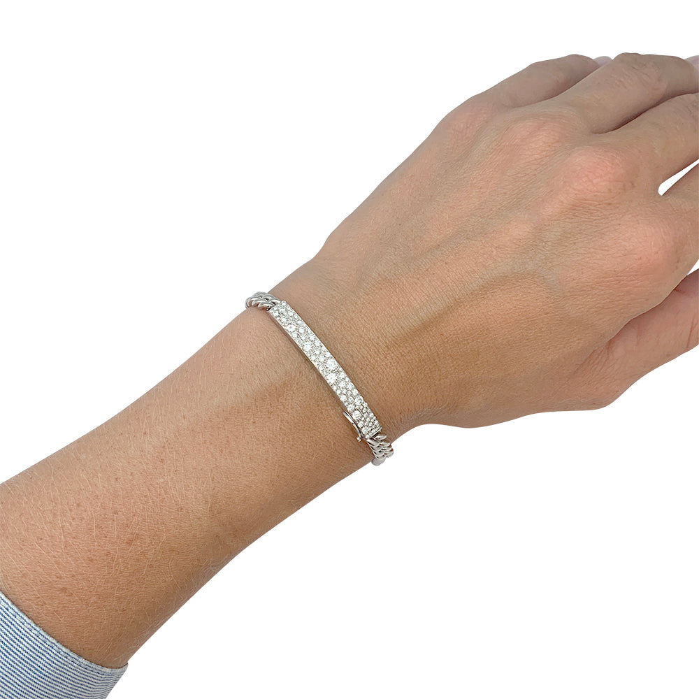 Dior bracelet, "Gourmette", white gold, diamonds.