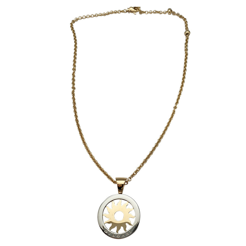 Bulgari necklace, "Tondo Sun", yellow gold and steel.