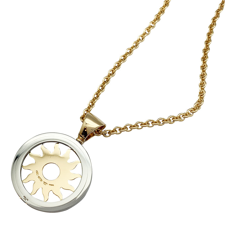 Bulgari necklace, "Tondo Sun", yellow gold and steel.