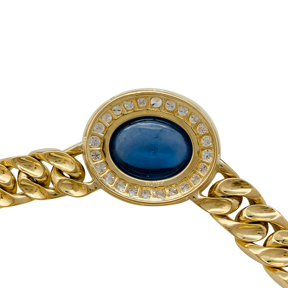 Bulgari Vintage necklace in yellow gold, sapphire and diamonds.