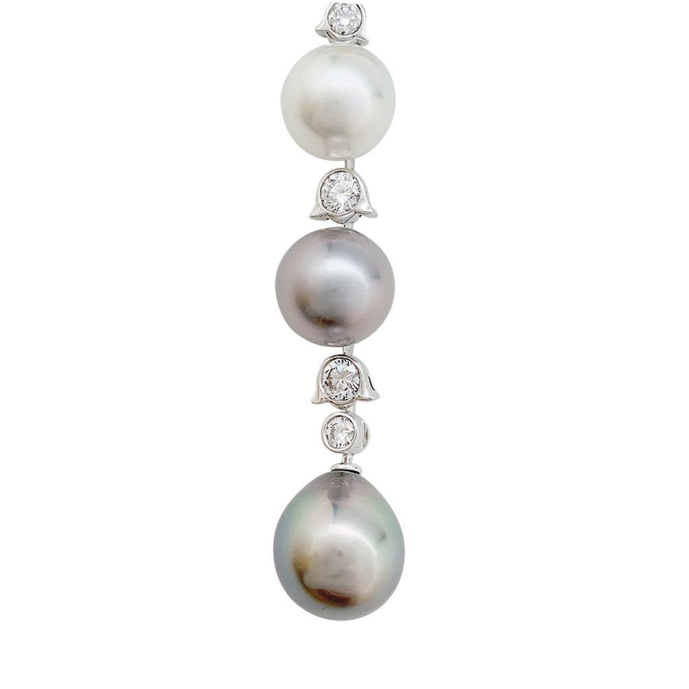 Cartier necklace, "Agnès", white gold, diamonds, cultured pearls.