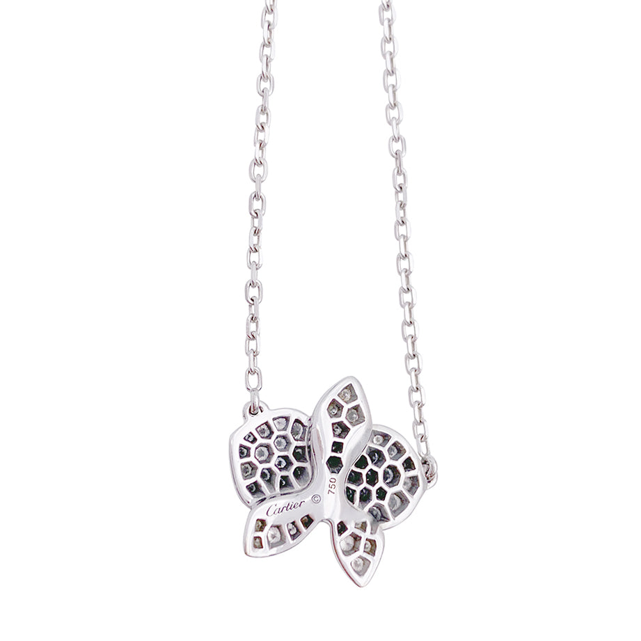 Cartier necklace, "Caresse d'Orchidées", white gold, diamonds.