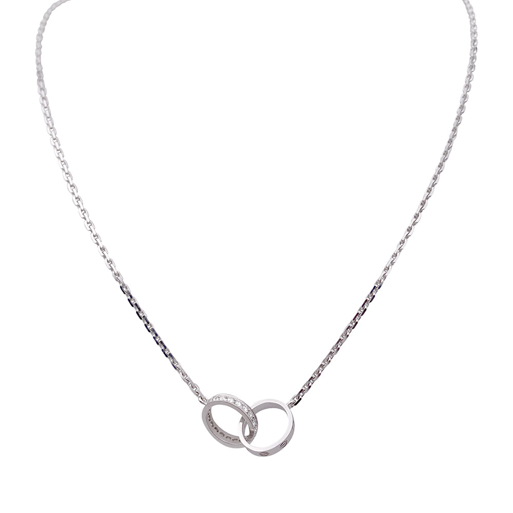 Cartier "Love" necklace, in white gold, diamonds.