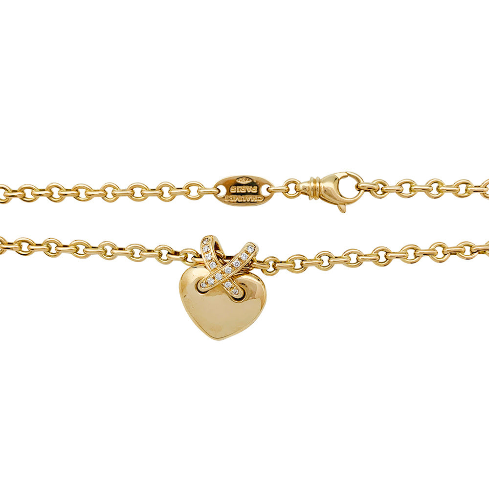 Chaumet "Liens" necklace in yellow gold and diamonds.