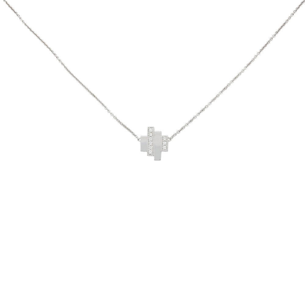 Dinh Van "Cadence" necklace in white gold, diamonds.