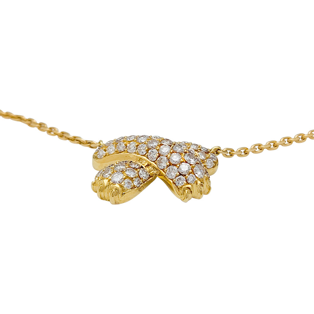 Fred "Ombre Féline" necklace in yellow gold, diamonds.