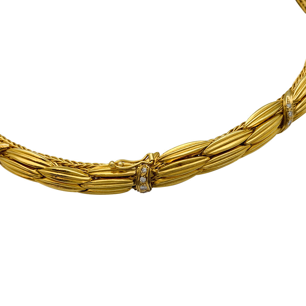 Lalaounis "Epis" necklace in yellow gold and diamonds.