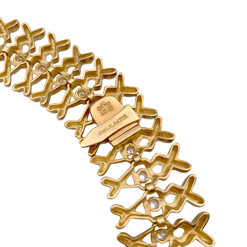 Lalaounis necklace, yellow gold, diamonds.
