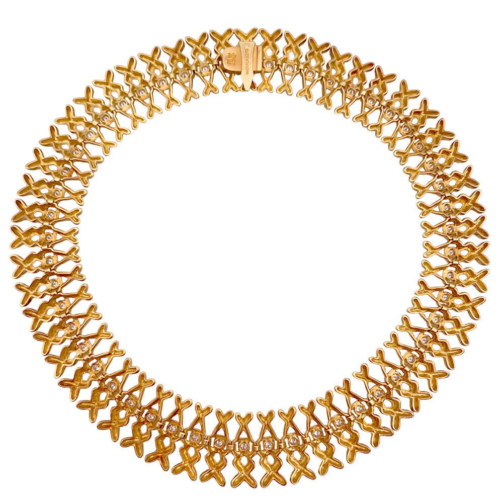 Lalaounis necklace, yellow gold, diamonds.