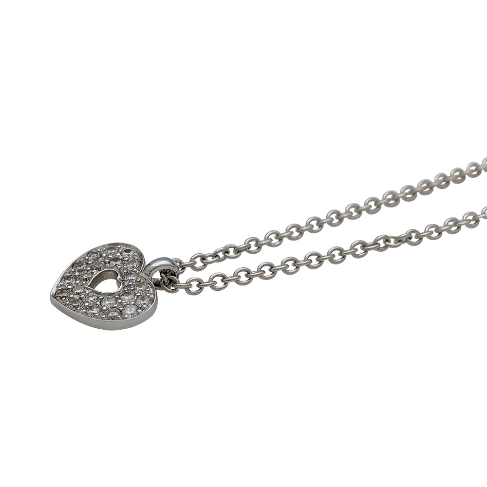Poiray necklace, "Secret Heart", white gold and diamonds.