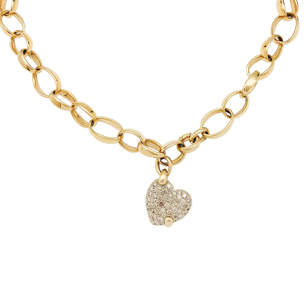 Pomellato "Sabbia" necklace in rose gold and brown diamonds.