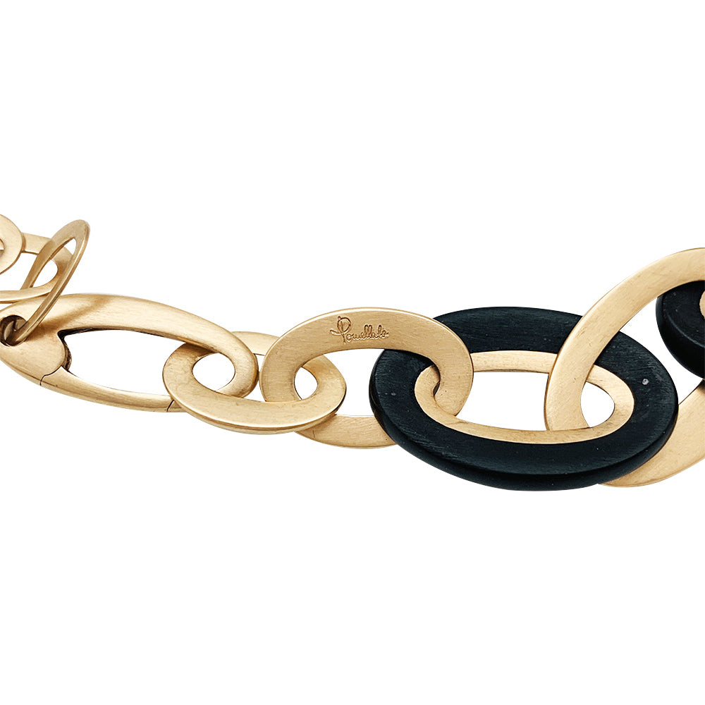 Pomellato "Victoria" necklace in pink gold and jet.