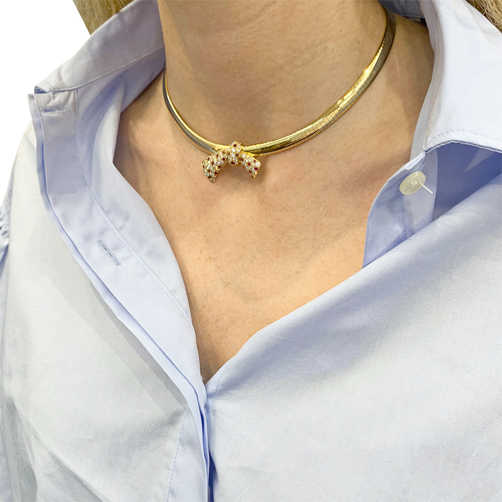 Van Cleef &amp; Arpels transformable necklace, yellow gold, rubies, diamonds.