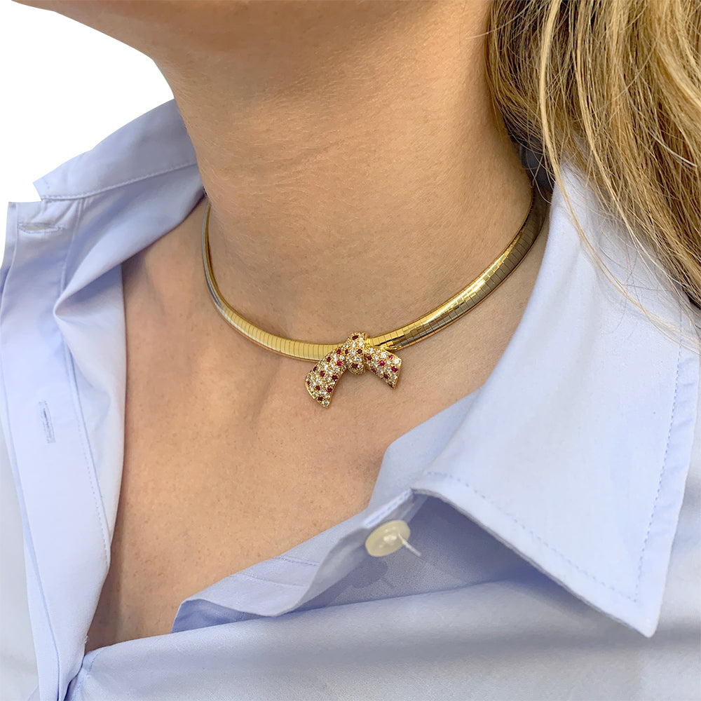 Van Cleef &amp; Arpels transformable necklace, yellow gold, rubies, diamonds.