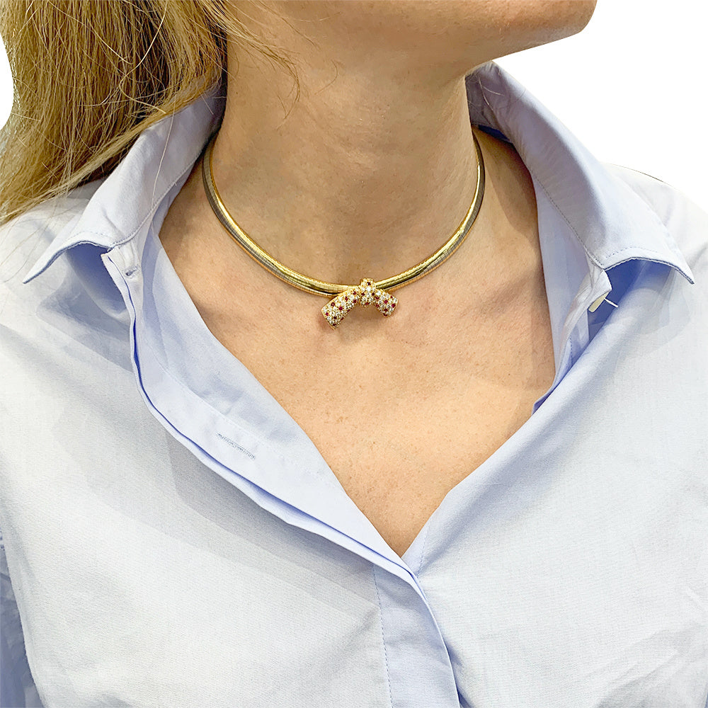 Van Cleef &amp; Arpels transformable necklace, yellow gold, rubies, diamonds.