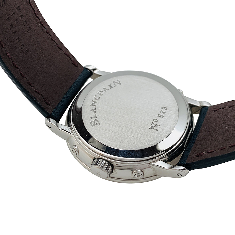 Blancpain watch, "Villeret", steel, leather.