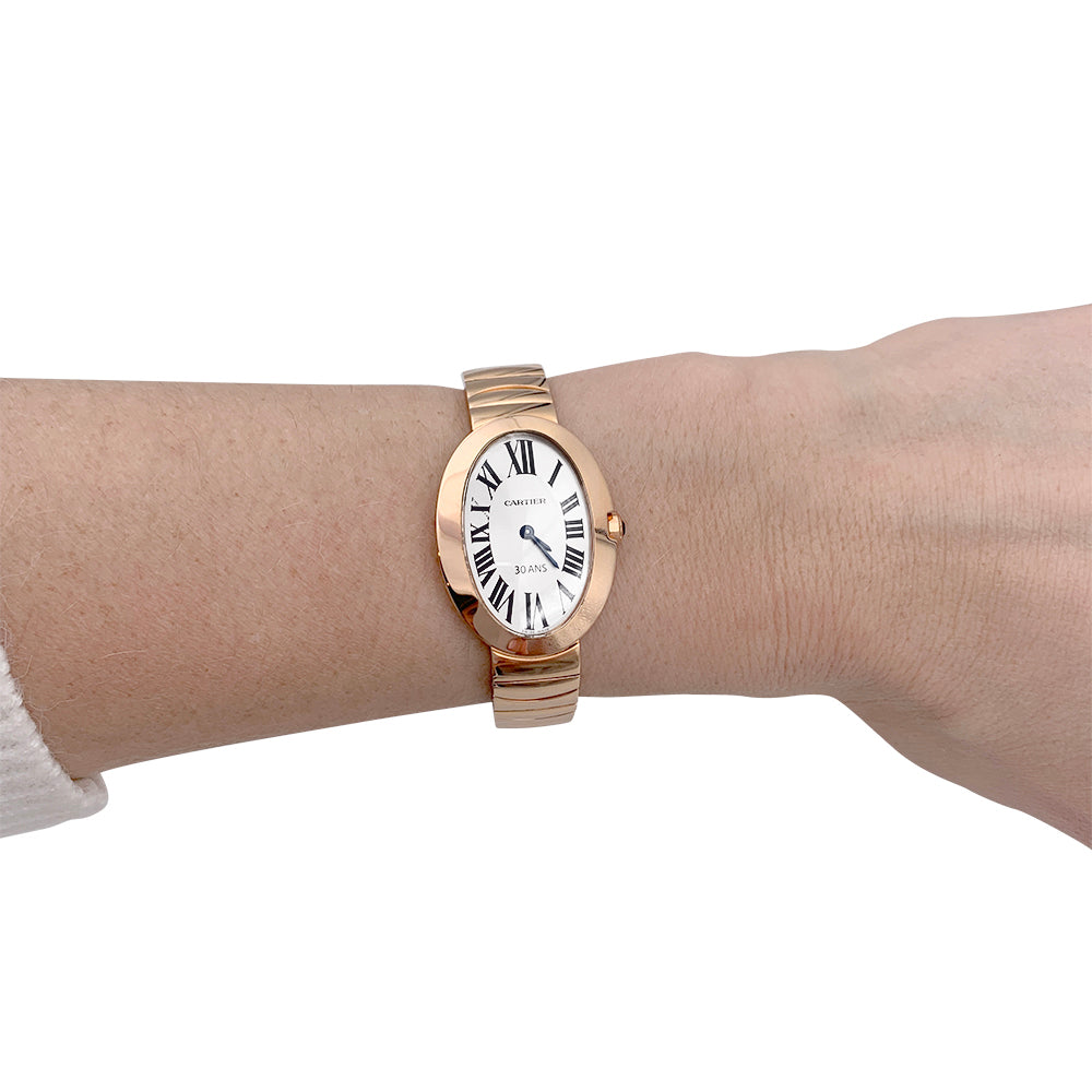 Cartier watch, "Baignoire", pink gold.