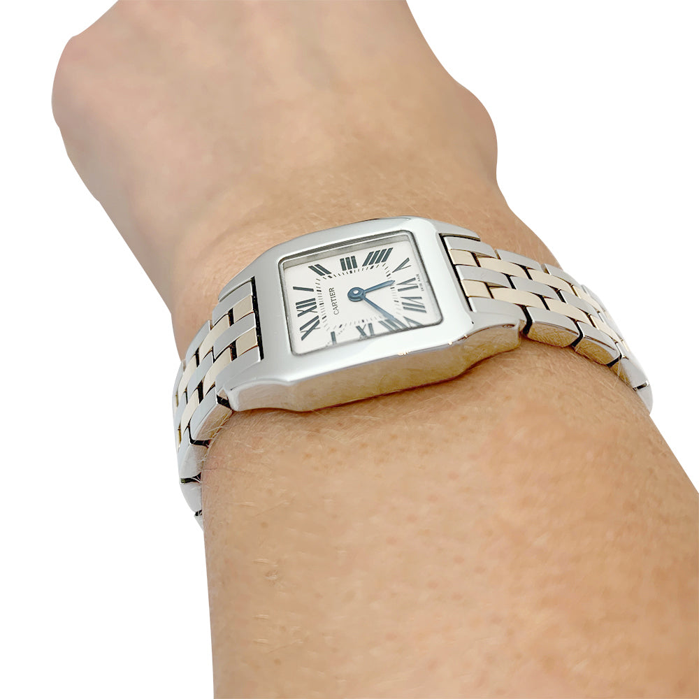 Cartier watch, "Santos demoiselle", gold and steel.
