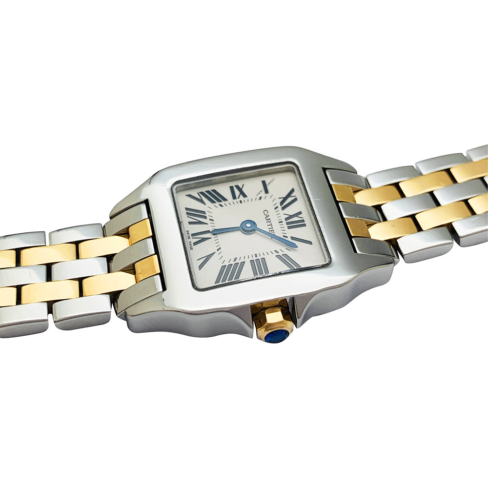 Cartier watch, "Santos demoiselle", gold and steel.
