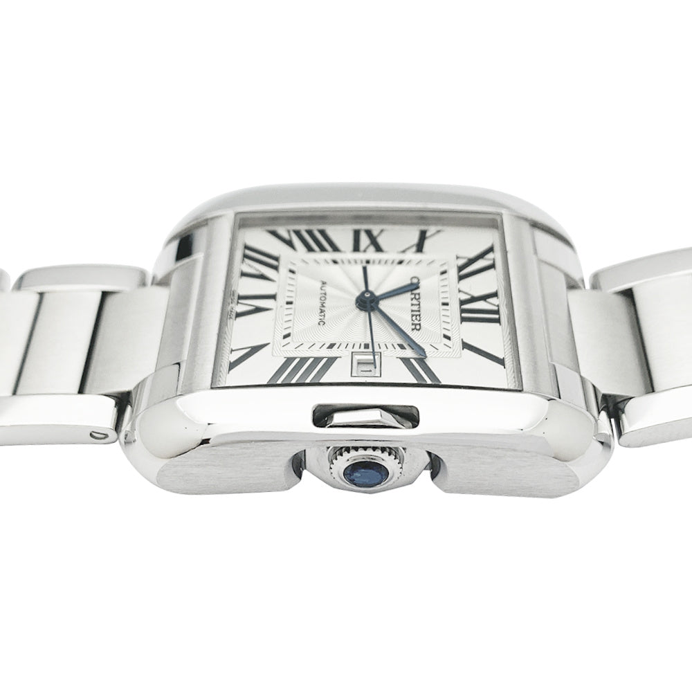 Cartier "Tank Anglaise" steel watch.