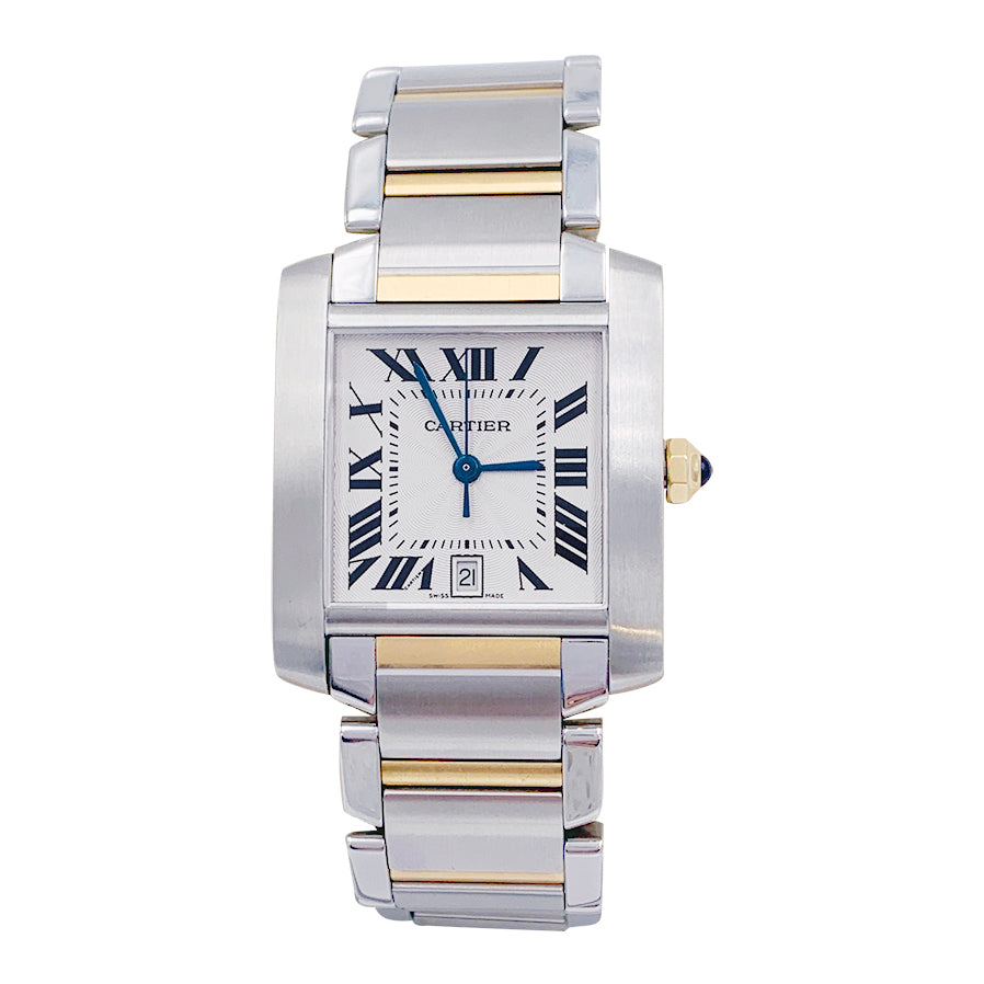 Cartier watch, "Tank Française", steel and gold.