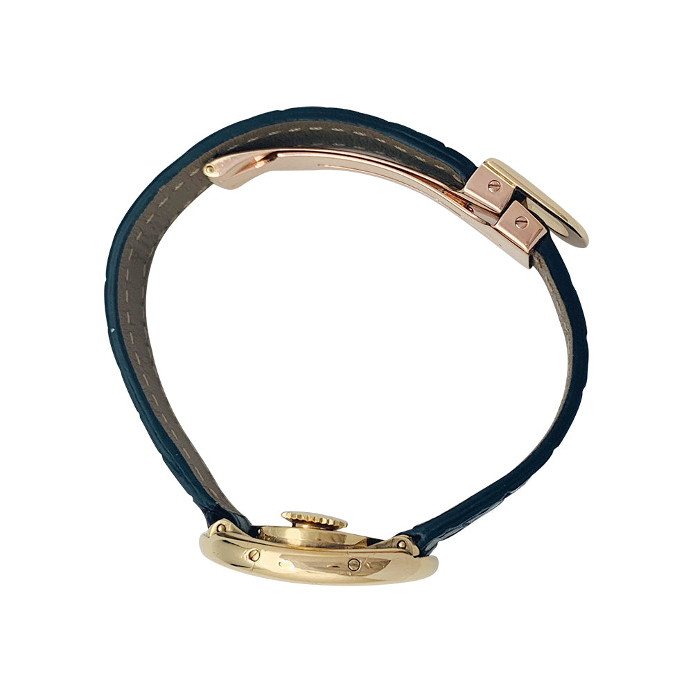 Cartier watch, "Baignoire" in yellow gold, leather strap.